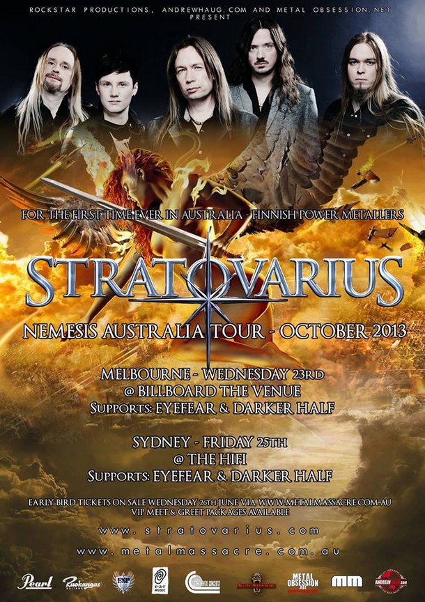 STRATOVARIUS: ANUNCIADA PRIMEIRA TURNÊ NA AUSTRÁLIA 