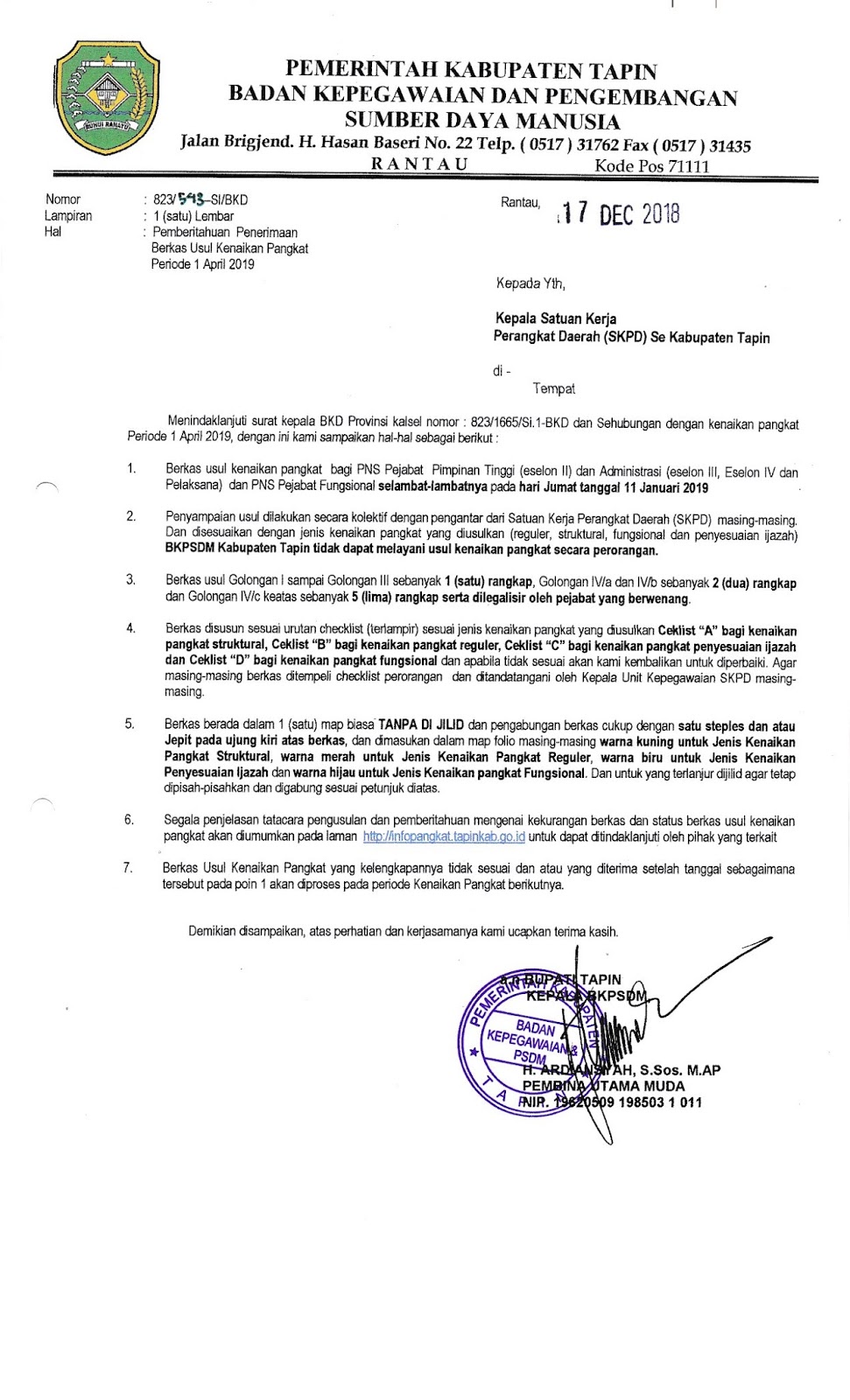 Contoh Surat Kenaikan Pangkat Penyesuaian Ijazah