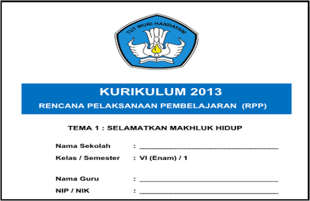 Download RPP KK 2013 Kelas 6 SD Semester 1 dan 2 revisi tahun 2017