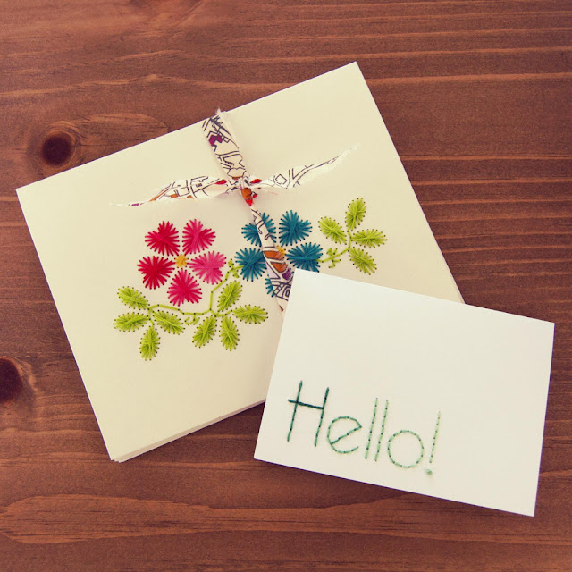 Embroidered Notecards for Mother's Night Out Event