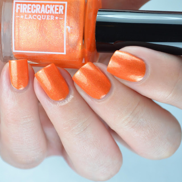 orange micro flakie nail polish
