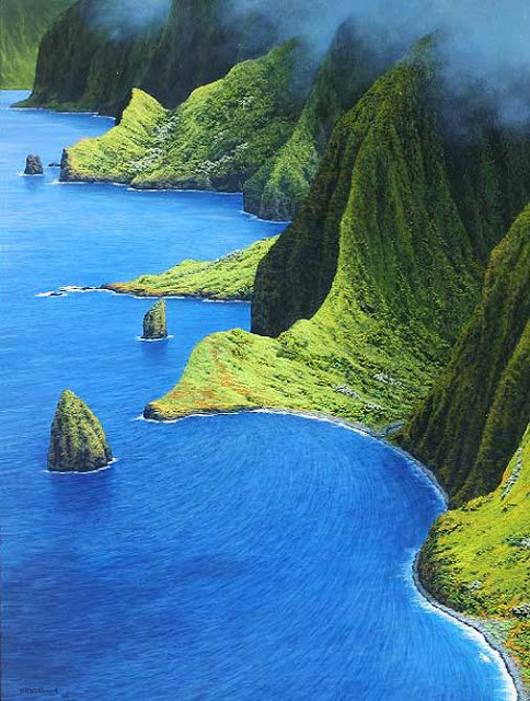 Molokai Mist Over the Mountains Hawaii USA