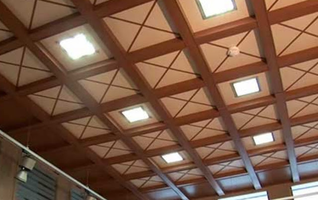 soffitto a cassettoni in legno trento