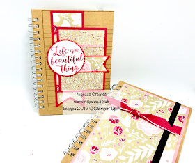 Stampin Up Nigezza Creates covered notebook All my love DSP