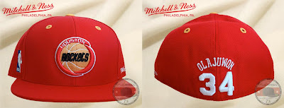 Mitchell & Ness NBA Hall of Fame Collection - Hakeem Olajuwon Houston Rockets Fitted Hat (front and back)