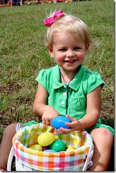 Cori with blue egg