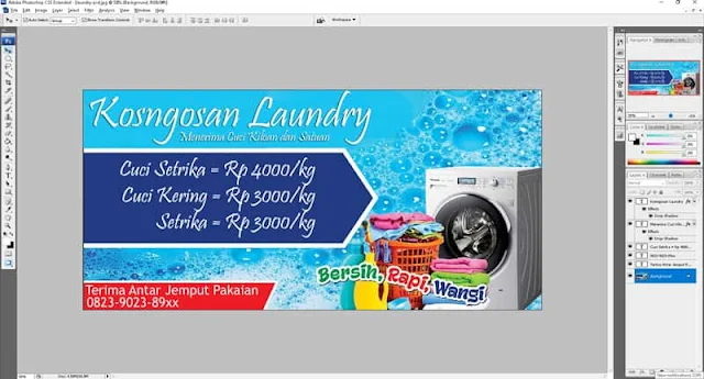 contoh spanduk laundry psd