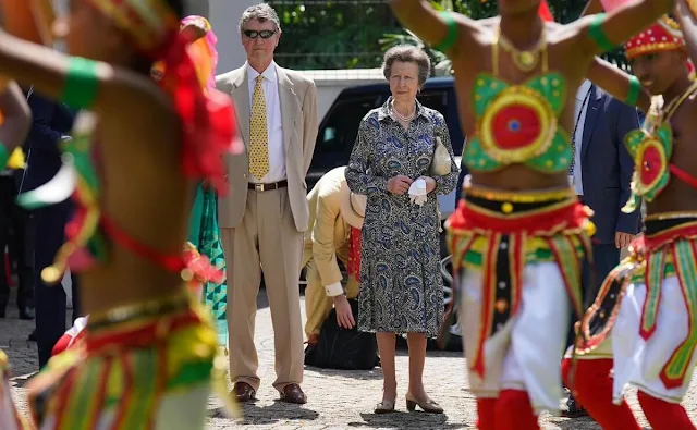 Cotswold Collections paisley printed skirt. Princess Anne wore a paisley printed long sleeved blouse by Cotswold Collections