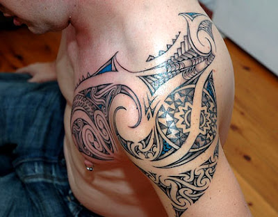 and Chest Tribal Tattoo