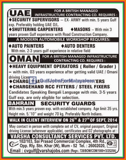 British Company Jobs for UAE & Oman, Bahrain