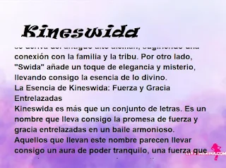 ▷ Significado del nombre Kineswida (✔)