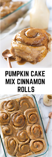 Pumpkin Cake Mix Cinnamon Rolls