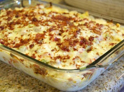 CHICKEN BACON RANCH PASTA CASSEROLE