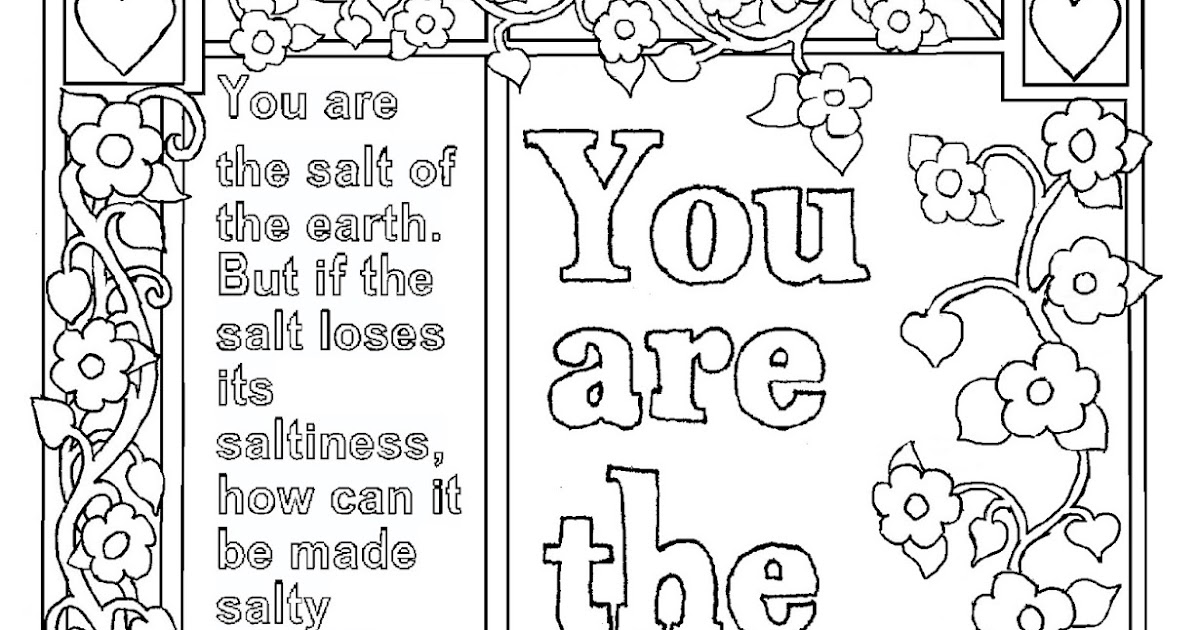 Download Coloring Pages for Kids by Mr. Adron: Matthew 5:13 Print And Color Page, You Are The Salt Of The ...