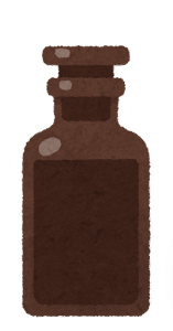 試薬瓶のイラスト1（茶色）