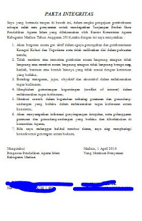 Download Contoh Pakta Integritas Tunjangan Profesi Guru PAI