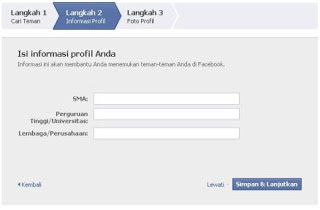 Cara Mengisi Profil facebook