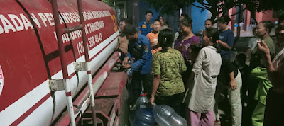 Terdampak Kekeringan, BPBD Kabupaten Tangerang Salurkan Air Bersih di Pondok Kelor