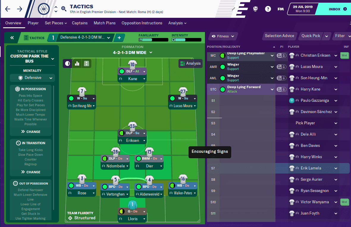 Mourinho's Park the Bus tactic in Football Manager 2020