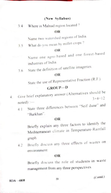 Madhyamik Geography question paper 2019