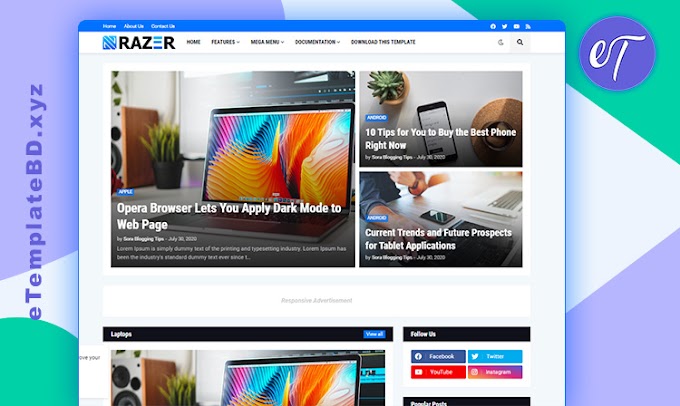 Razer Premium Blogger Template for Magazine and Blog