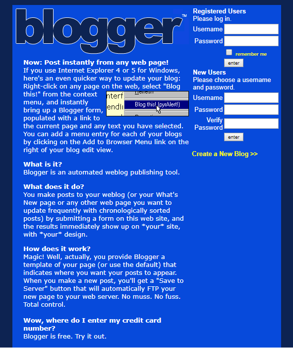 blogger 1999