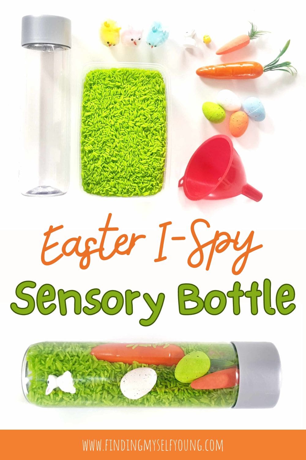 How to make an Easter I Spy sensory bottle.