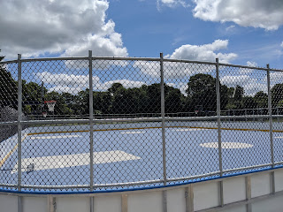 view of the new basketball courts and street hockey rink 1