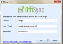การเติม account ใน offi sync