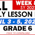 GRADE 6 DAILY LESSON LOG (Quarter 3: WEEK 8) APRIL 3-5, 2023