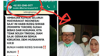 Heboh WA Seruan Untuk Bunuh Habib Rizieq, Klarifikasi Suami dari Alif Wahdah Menyatakan 'HP Sekeluarga Kena Hack'