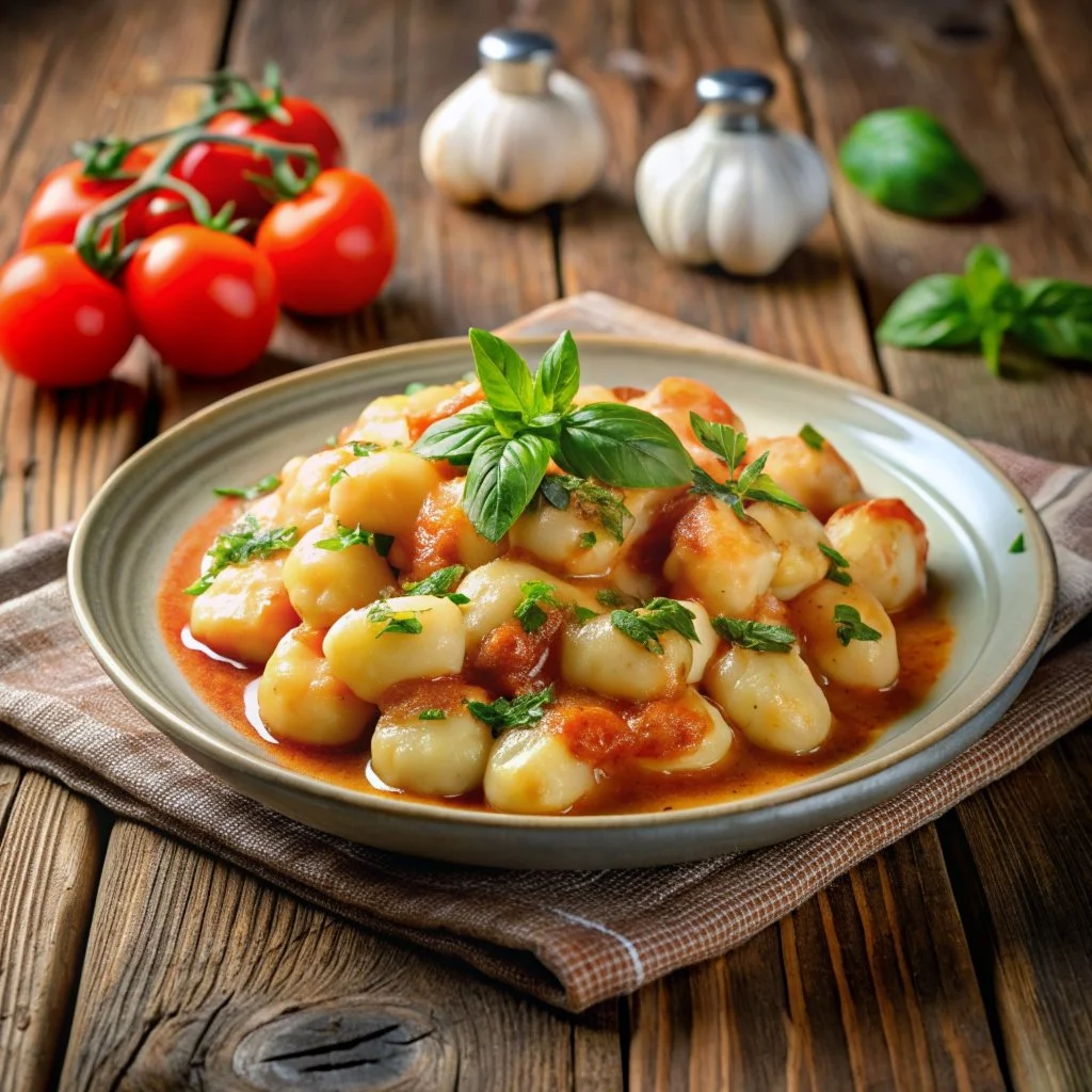  plato de ñoquis de pasta italiana 