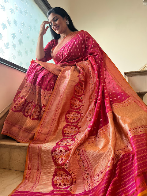Vintage Grace: Pink Pure Katan Silk Kaduwa Weave Saree