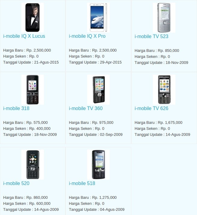 Daftar Harga Hp Terbaru i-Mobile Mei 2016