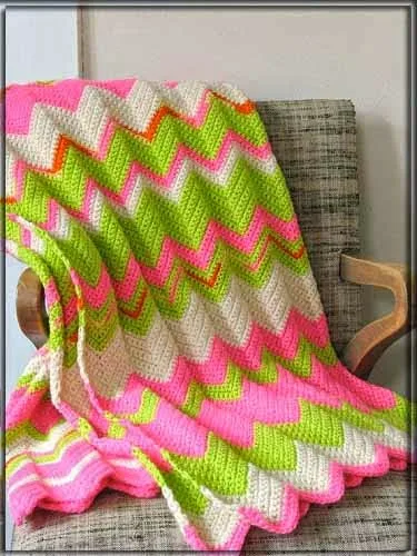 Manta zig zag 7 modelos distintos tejidos al crochet