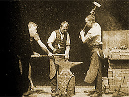 cadru din filmul Blacksmithing Scene