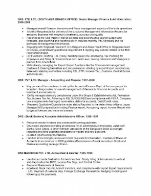 Finance Head Resume 3