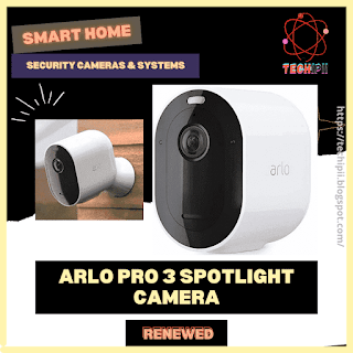 Arlo Pro 3 Spotlight Camera - Add on - Wireless Security, 2K Video & HDR, Color Night Vision, 2 Way Audio, Requires a SmartHub or Base Station Sold Separately techipii