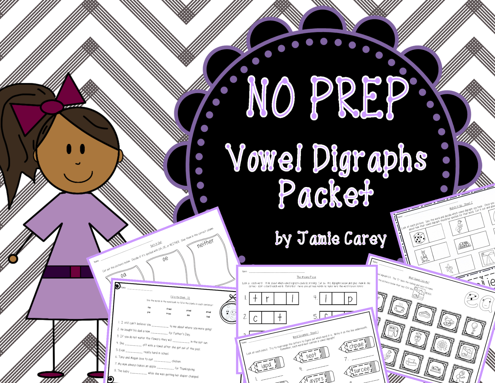 http://www.teacherspayteachers.com/Product/NO-PREP-Vowel-Digraphs-Packet-1321548