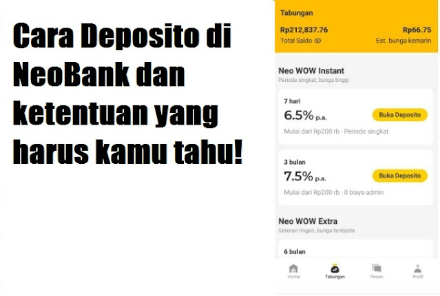 Cara Deposito di NeoBank