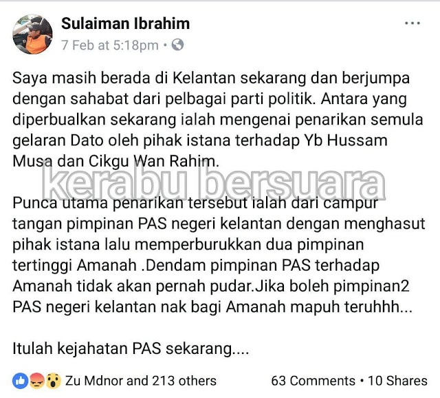 Leman PAN Dakwa Sultan Kelantan Sultan Muhammad Dihasut?