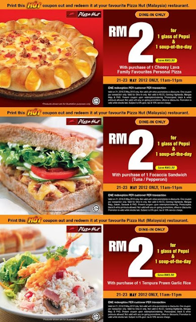 Pizza Hut RM2 Coupons (May 2012)