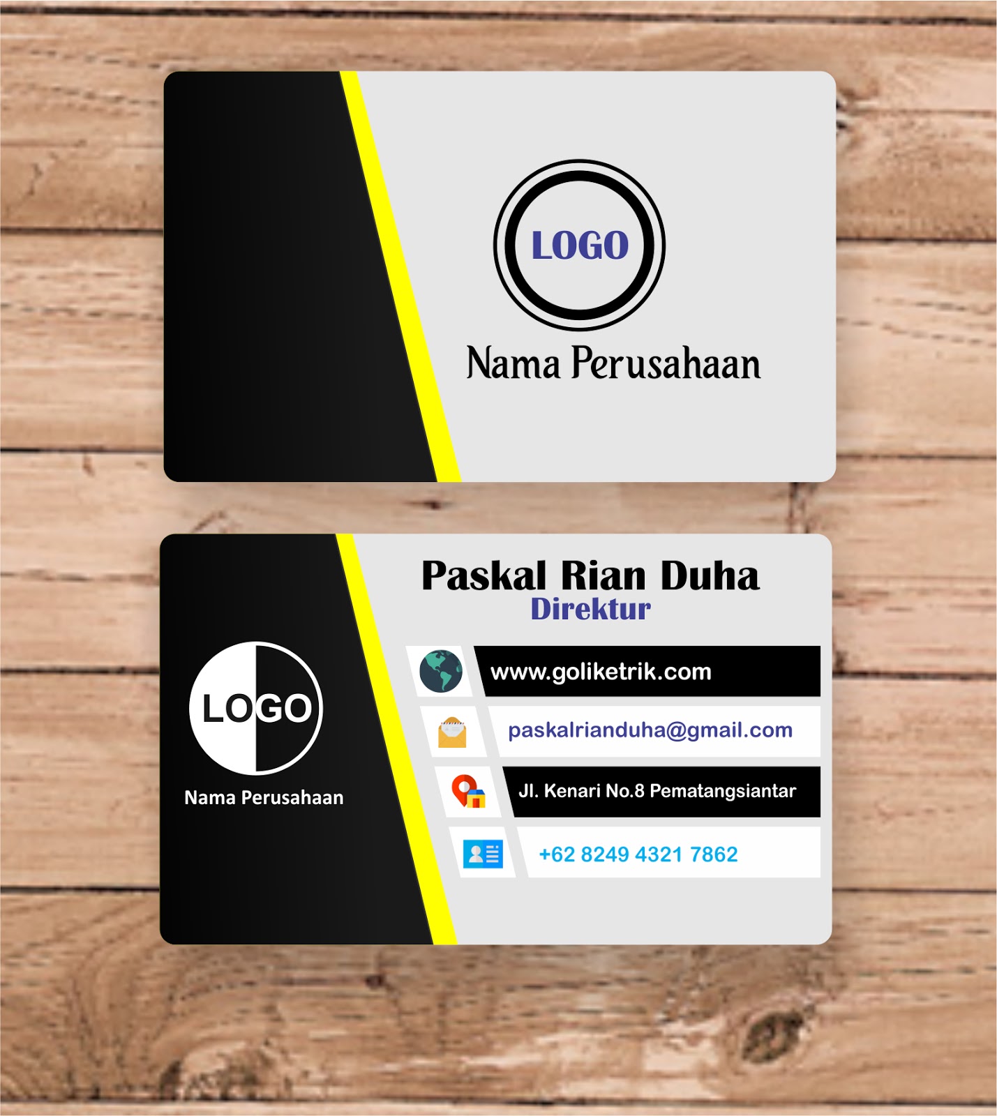Download 15 Template Desain  Kartu  Nama  ID Card Elegan CDR 