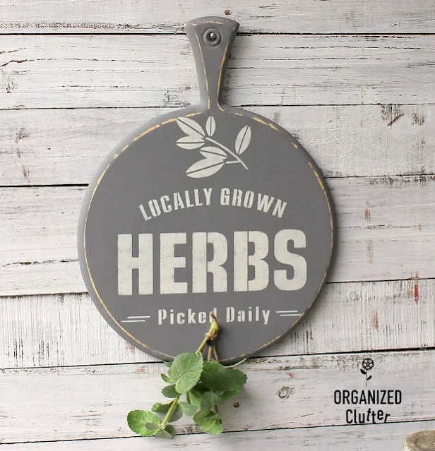 Photo of cutting board herb sign