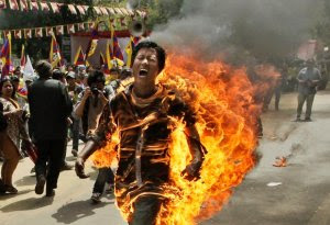 WorldTibetan lights self on fire at anti-China protest