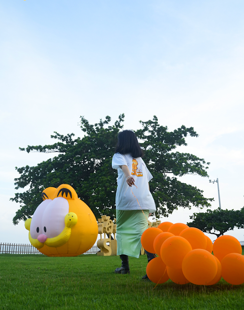 The "Special Garfield Holiday, Let's Party Together" celebration takes place at Haikou Mixc Shopping Mall in Haikou, Hainan province. [Photo courtesy of Paramount Global]