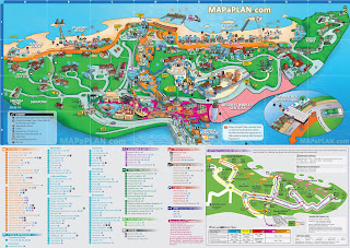 Mapa de la Isla de Sentosa, Singapur.