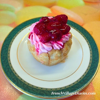 French Village Diaries patisserie challenge charlotte aux framboises boulangerie 