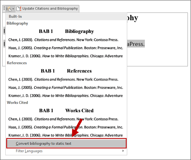 Konversi Bibliografi ke Teks