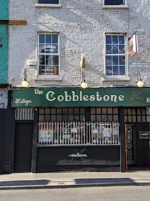 Facade of the Cobblestone Pub in Smithfield in March in Dublin Ireland